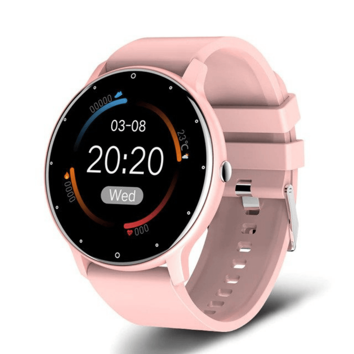 Fitness-smartwatch met hartslagmeter, oproep- en sms-meldingen, Bluetooth-activiteitstracker voor iPhone & Android