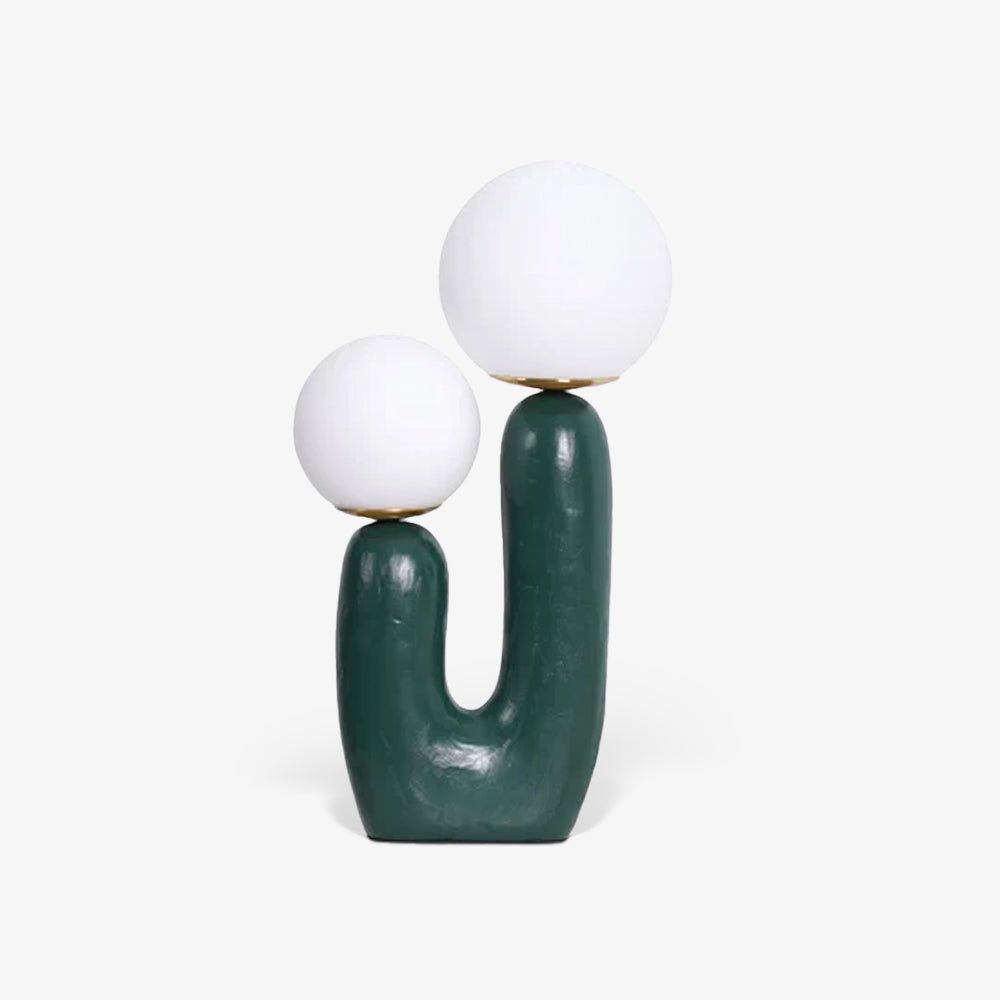 Hedendaagse G9 nachtkastlamp met glazen kap, 25 cm diameter, sculpturale polymeer bureaulamp voor thuiskantoor, slaapkamer, nachtkastje en lezen | Thomler