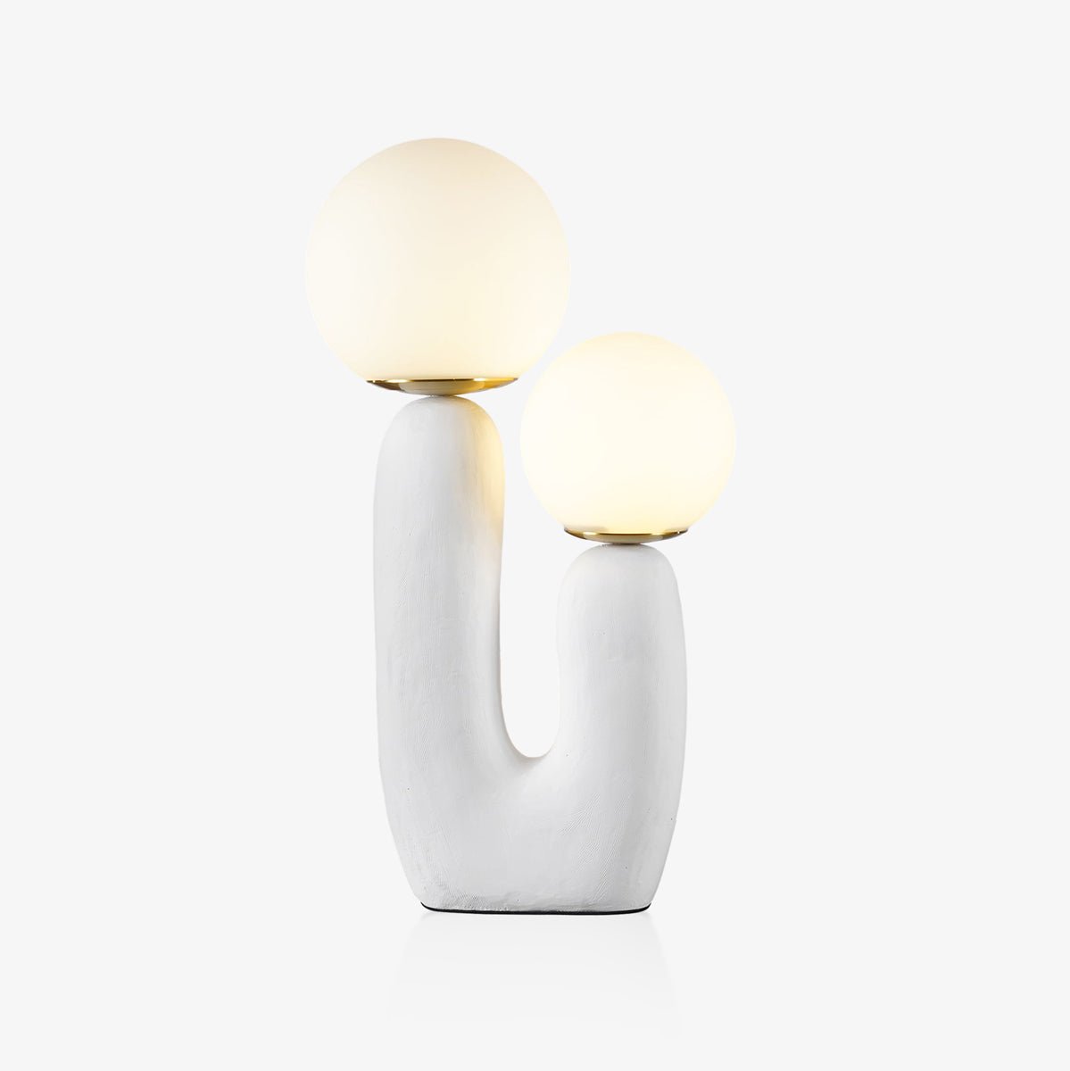 Hedendaagse G9 nachtkastlamp met glazen kap, 25 cm diameter, sculpturale polymeer bureaulamp voor thuiskantoor, slaapkamer, nachtkastje en lezen | Thomler
