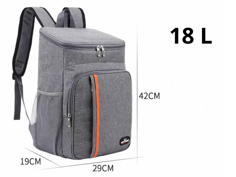 Mochila térmica aislante 30L gris, bolsa térmica manos libres para senderismo, playa, camping y picnics, mantiene la comida fría 16 horas, mochila impermeable | Thomler