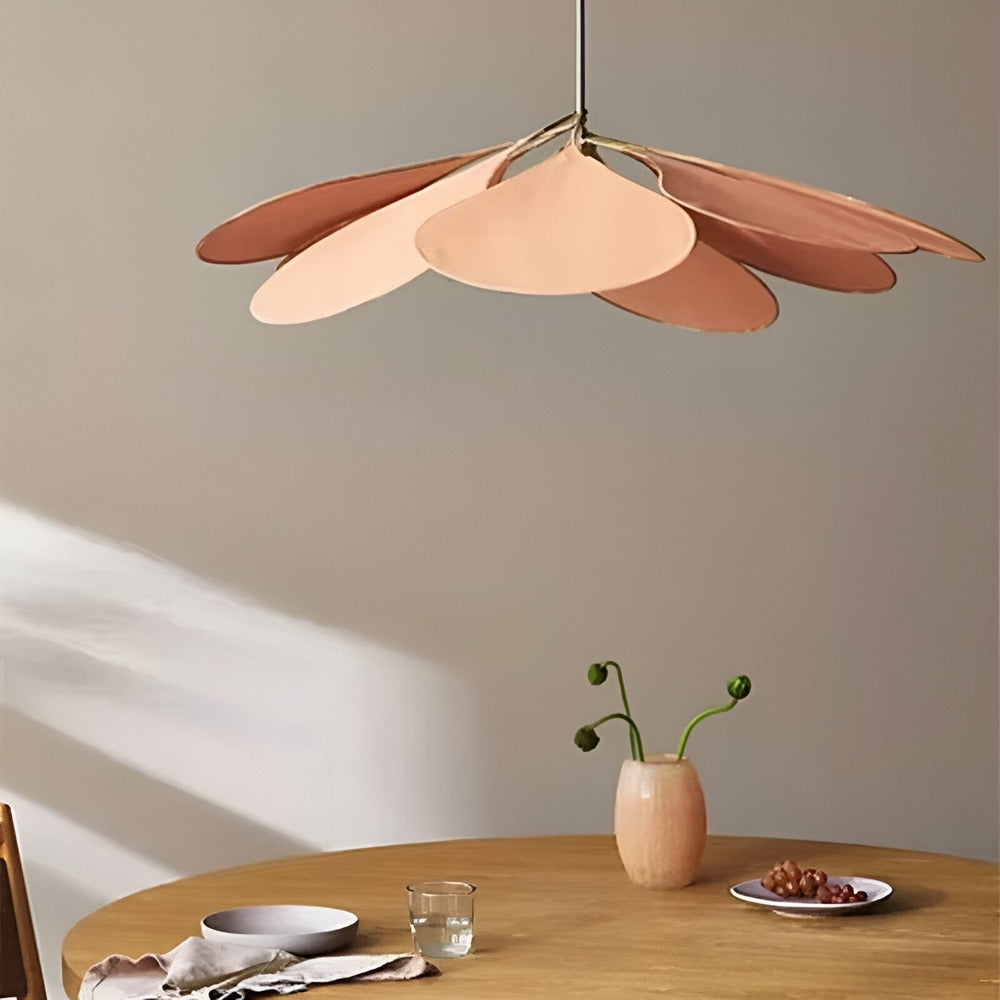 Hanging Ceiling Fixture Floral Textile Shade 31.5 Inch Diameter Cream Adjustable Cable E27 Socket Modern Vintage Dining Room Bedroom Lightin | Thomler