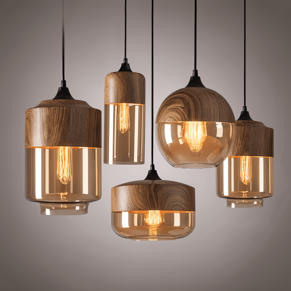 Hanglamp met gerookt glazen bol van 25 cm - voor kookeiland, eettafel of bar - Mid-Century stijl, in hoogte verstelbaar - 220V (VS) | Thomler