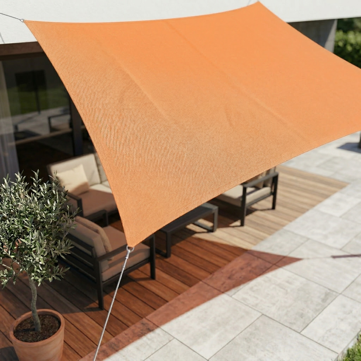 Toldo rectangular 10×16.5 pies, resistente al agua, parasol para terraza, patio, piscina, balcón, pérgola, cenador, porche, toldo, refugio con 98% de protección UV con cuerda T | Thomler