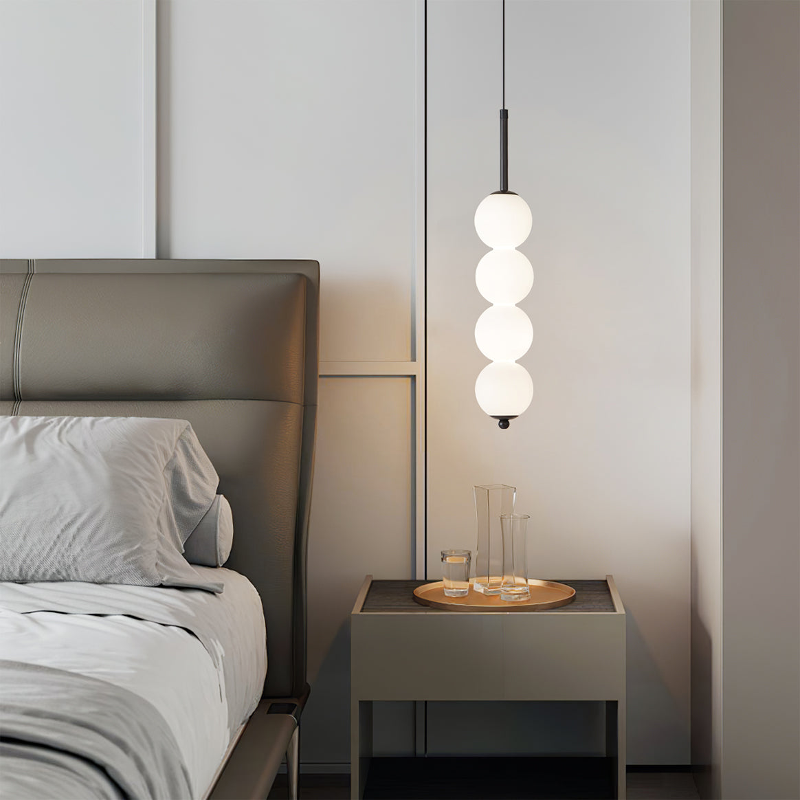 Plafondhanglamp met matglazen bollen & metalen frame - Multi-globe led-kroonluchter voor keukens, eetruimtes & hallen - Aanpasbaar | Thomler