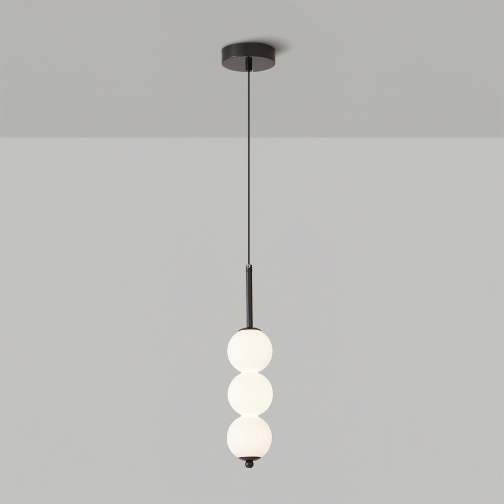 Lámpara de techo colgante con esferas de vidrio esmerilado y estructura de metal - Candelabro LED de múltiples globos para cocinas, comedores y entradas - Ajustable | Thomler