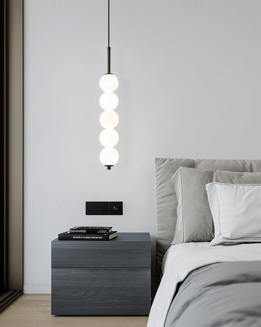 Lámpara de techo colgante con esferas de vidrio esmerilado y estructura de metal - Candelabro LED de múltiples globos para cocinas, comedores y entradas - Ajustable | Thomler