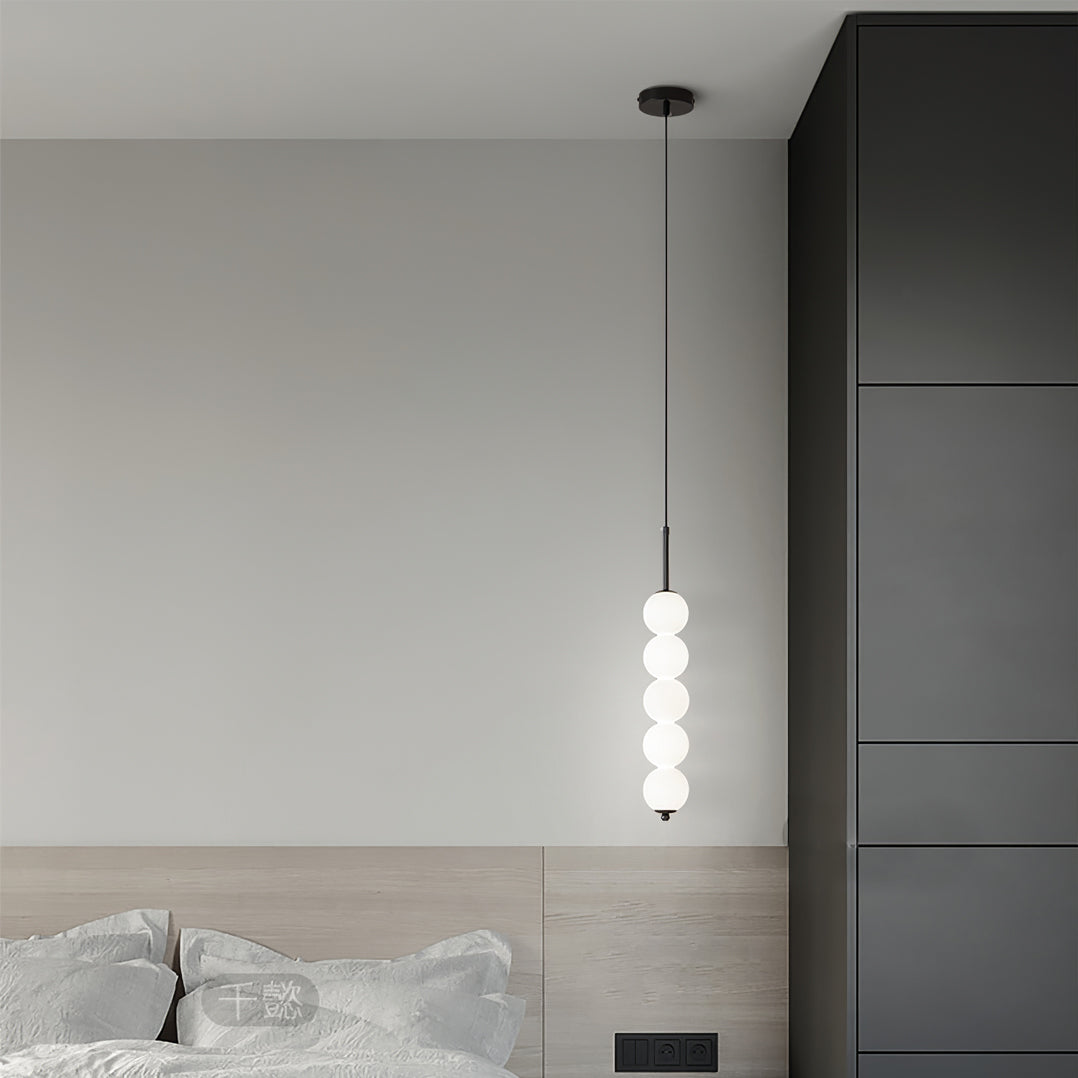 Lámpara de techo colgante con esferas de vidrio esmerilado y estructura de metal - Candelabro LED de múltiples globos para cocinas, comedores y entradas - Ajustable | Thomler