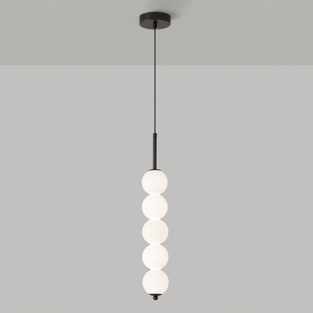 Lámpara de techo colgante con esferas de vidrio esmerilado y estructura de metal - Candelabro LED de múltiples globos para cocinas, comedores y entradas - Ajustable | Thomler