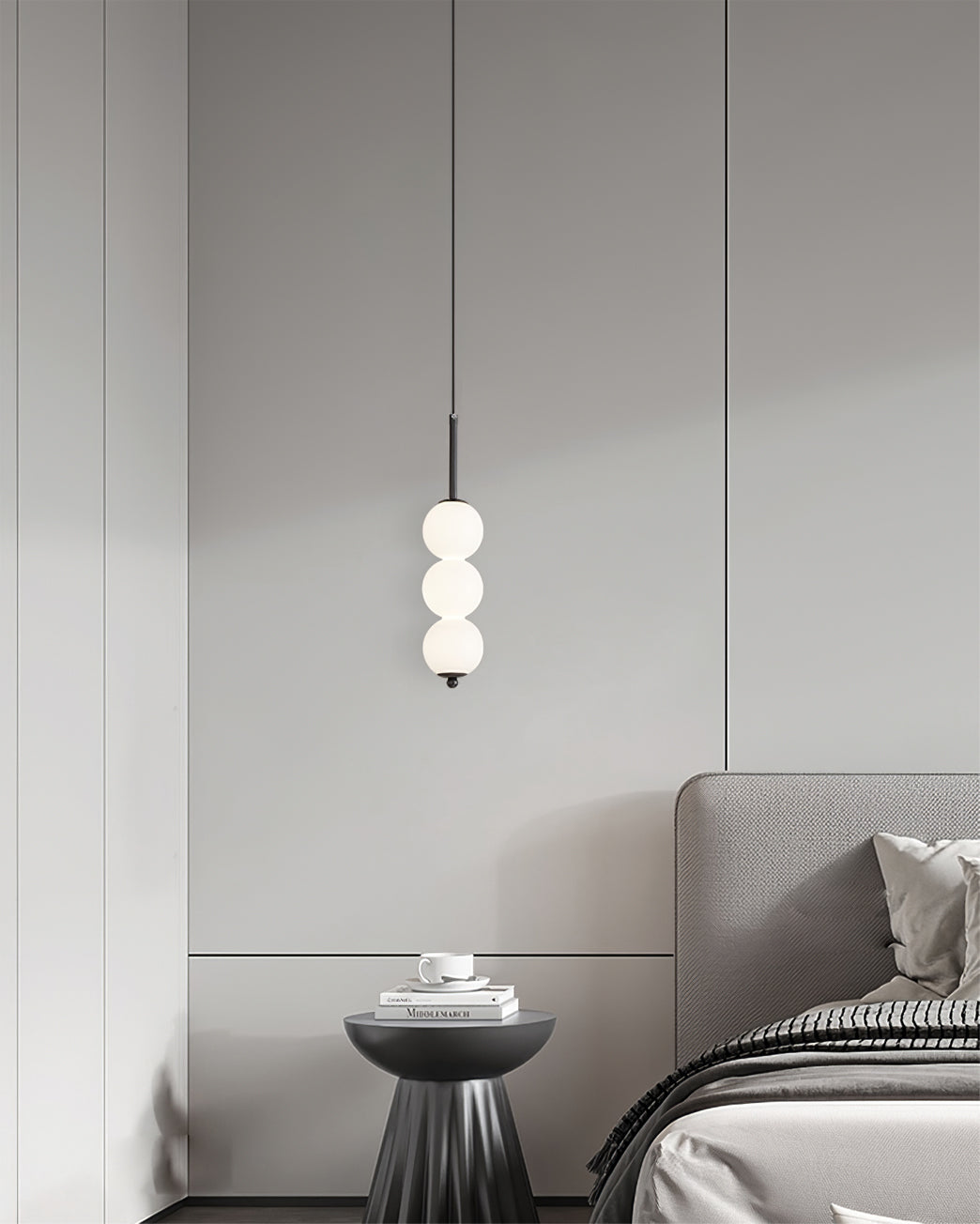 Lámpara de techo colgante con esferas de vidrio esmerilado y estructura de metal - Candelabro LED de múltiples globos para cocinas, comedores y entradas - Ajustable | Thomler