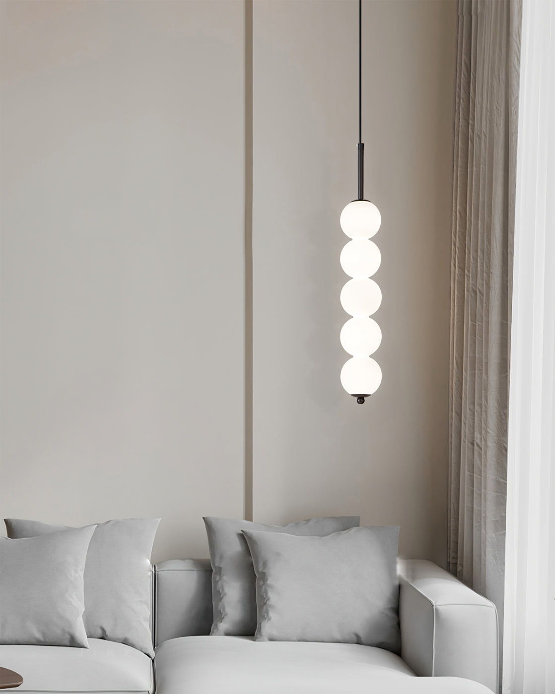 Lámpara de techo colgante con esferas de vidrio esmerilado y estructura de metal - Candelabro LED de múltiples globos para cocinas, comedores y entradas - Ajustable | Thomler