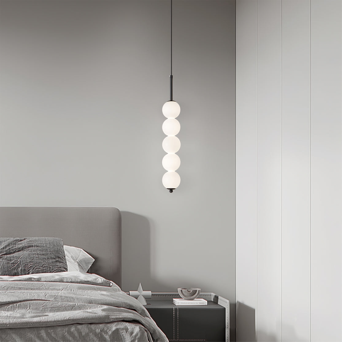 Lámpara de techo colgante con esferas de vidrio esmerilado y estructura de metal - Candelabro LED de múltiples globos para cocinas, comedores y entradas - Ajustable | Thomler