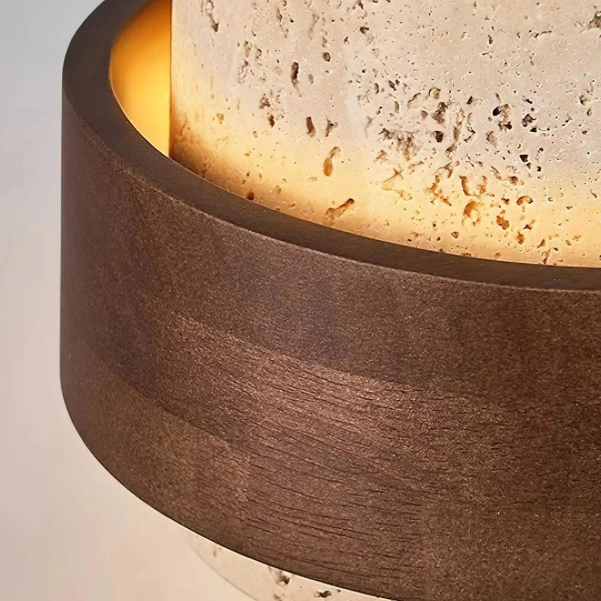 Hängeleuchte aus Naturstein mit Walnuss-Akzent & verstellbarem 150-cm-Kabel für Esstisch, Küchentheke & moderne Wohnräume | Thomler