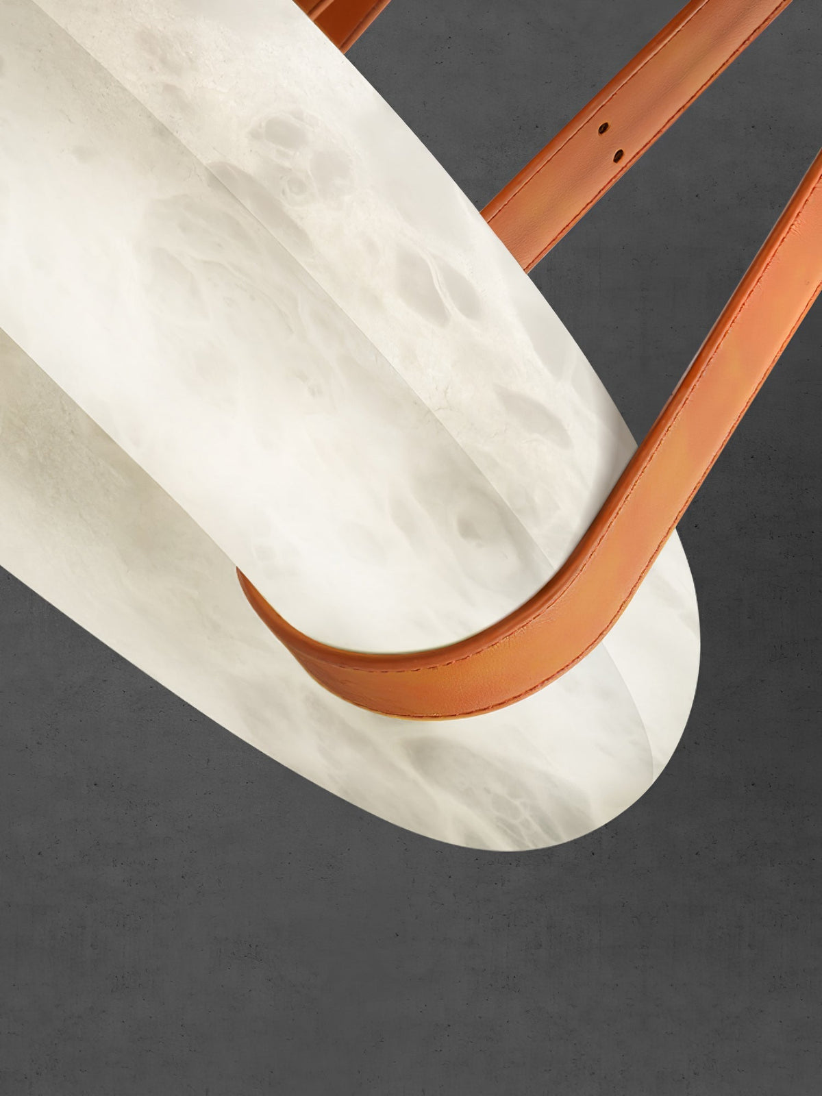LED-Ring-Deckenleuchte aus Alabaster – Verstellbarer Halo-Kronleuchter für offene Essbereiche, große Wohnräume & Gastronomie – 120 cm Kreis-Hängeleuchte | Thomler