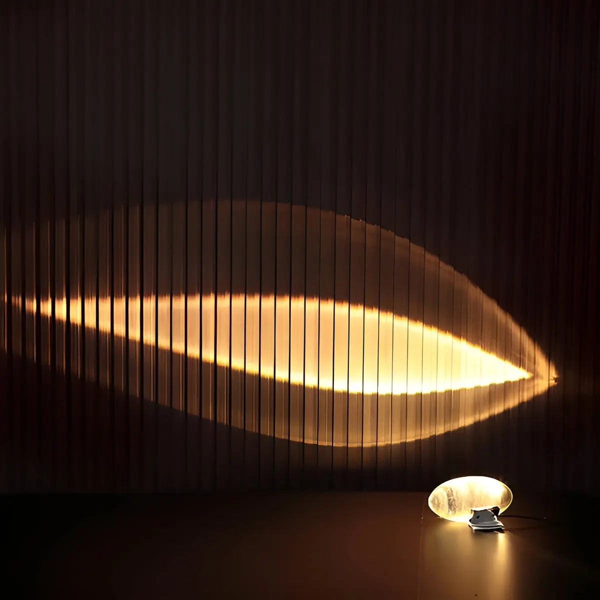 Oval Crystal Table Lamp with LED Mood Lighting in Warm White, Sunset Red & Blue-Violet for Bedroom & Living Room | Thomler
