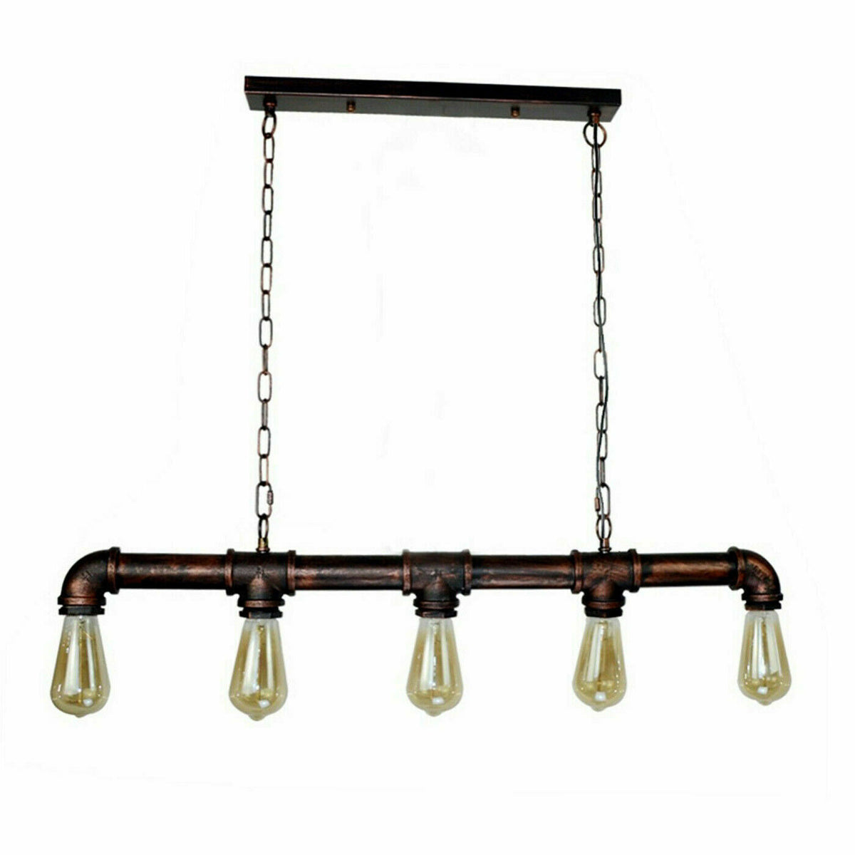 IJzeren Pijp Plafondlamp 110 cm Hoog Steampunk Hanglamp E27 Fitting Retro Industriële Stijl Eetkamer Keuken Bar Restaurant Café Loft | Thomler