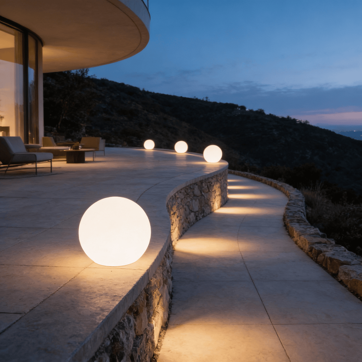 Draagbare LED-bollamp met afstandsbediening, 4 kleurmodi, 25-50 cm, oplaadbare draadloze bolvormige verlichting voor woonkamer, slaapkamer, nachtkastje | Thomler
