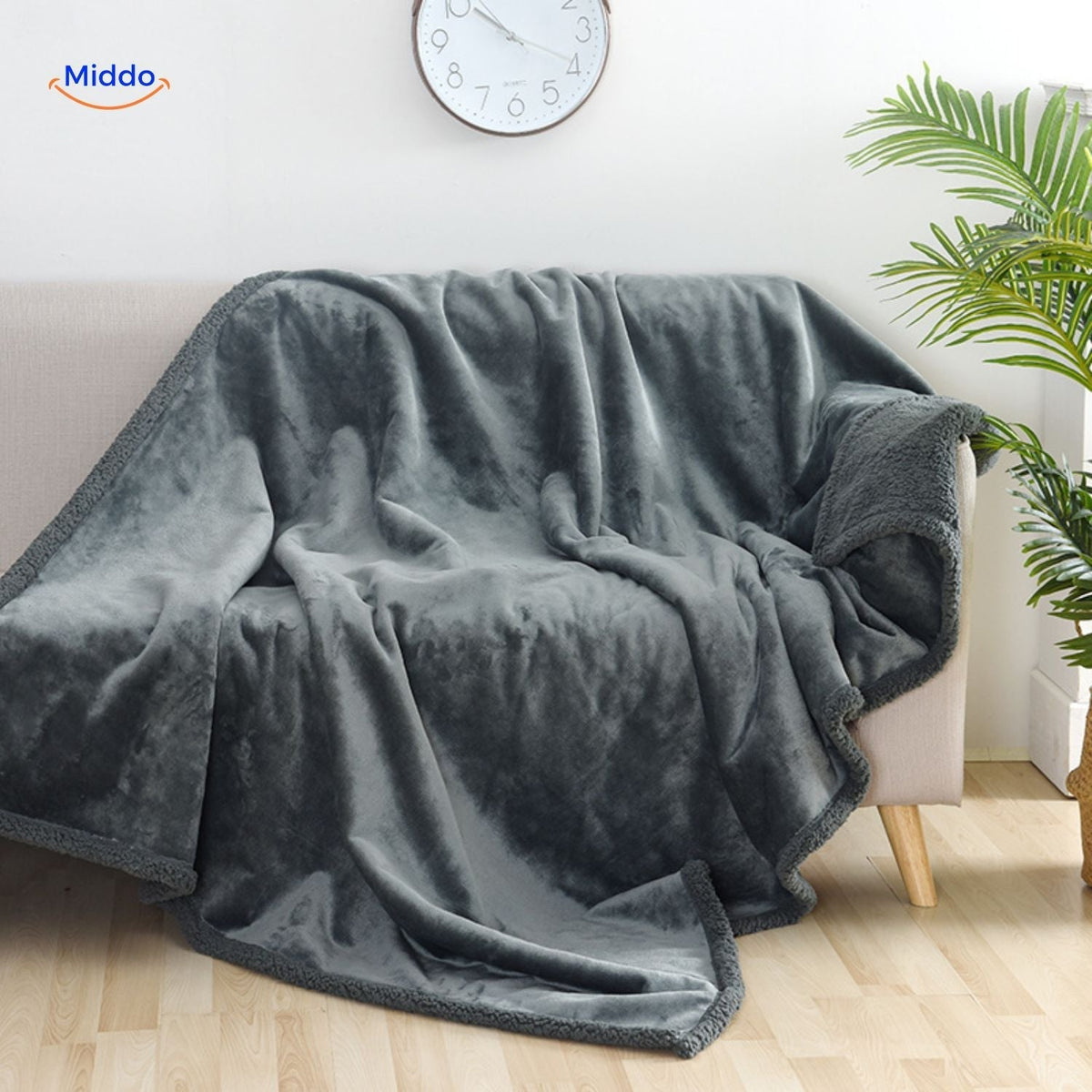 Waterproof Velour Throw Blanket – Plush Cotton Cover for Bed & Sofa