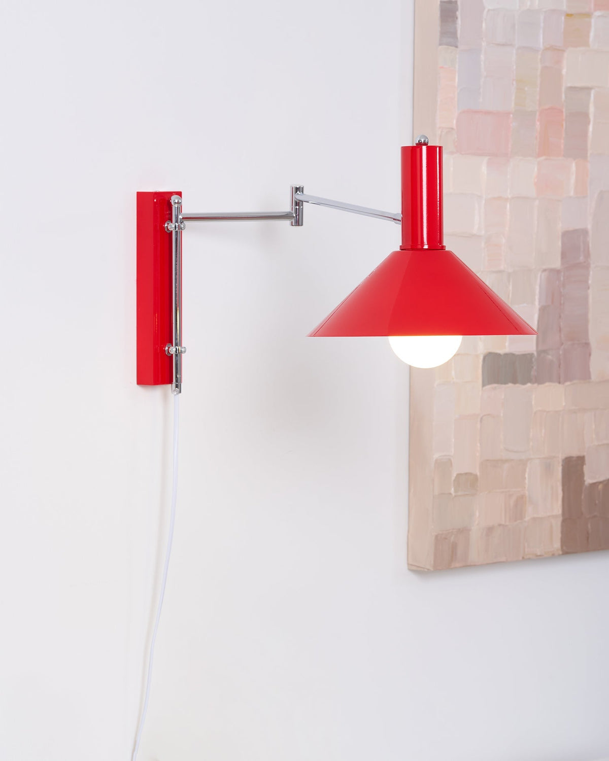 Rotating Sconce with Pivoting Head for Bedroom, Bathroom & Hallway – Metal Fixture in White, Black, Red – 10-Inch Adjustable Design | Thomler