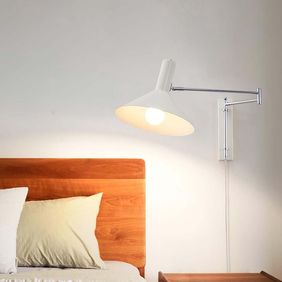 Rotating Sconce with Pivoting Head for Bedroom, Bathroom & Hallway – Metal Fixture in White, Black, Red – 10-Inch Adjustable Design | Thomler
