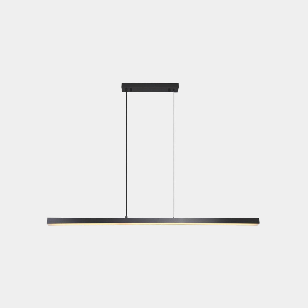 Linear LED Ceiling Fixture Brass Finish Adjustable Height Dimmable Remote Control for Kitchen Island Dining Room Table Modern Hanging Light | Thomler