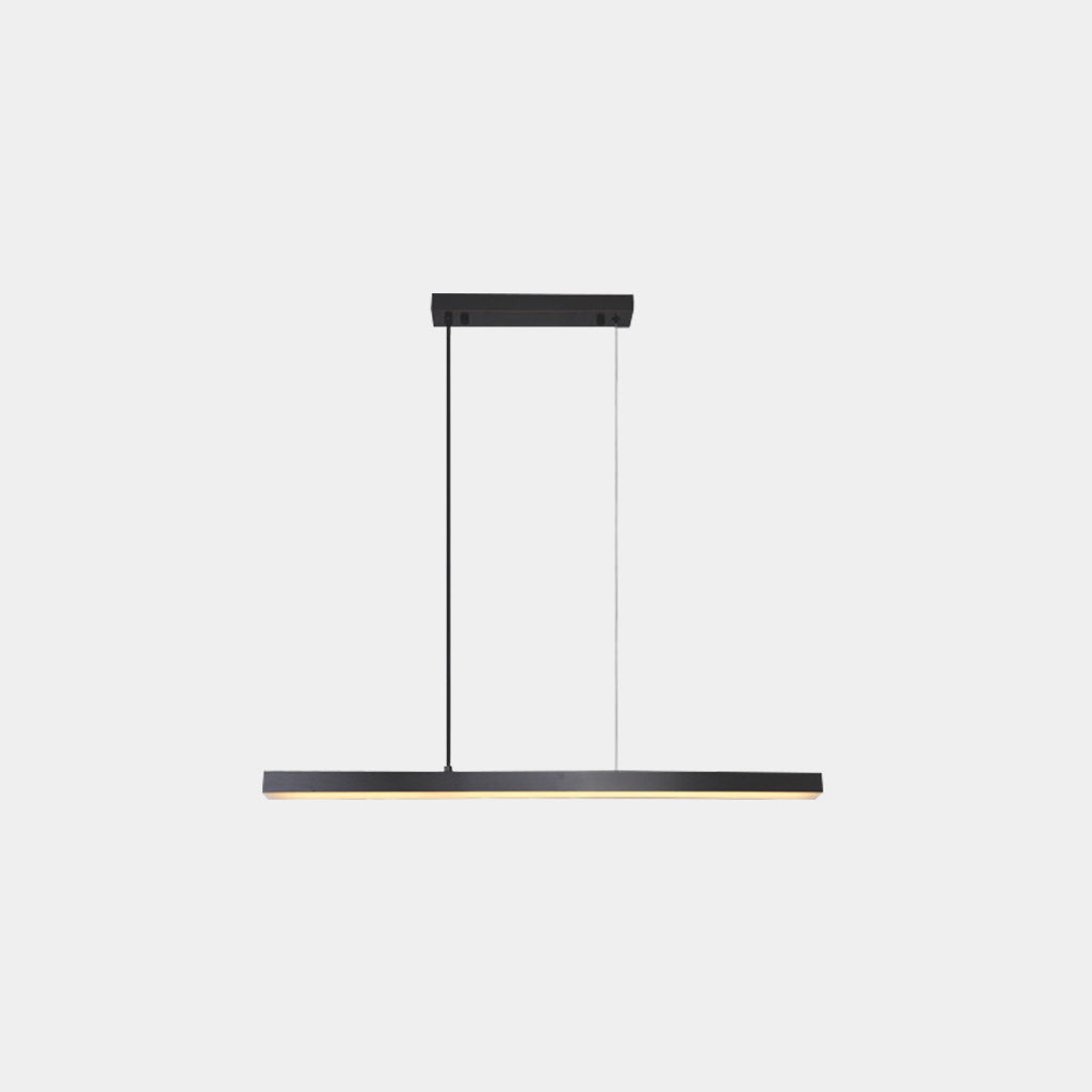 Linear LED Ceiling Fixture Brass Finish Adjustable Height Dimmable Remote Control for Kitchen Island Dining Room Table Modern Hanging Light | Thomler