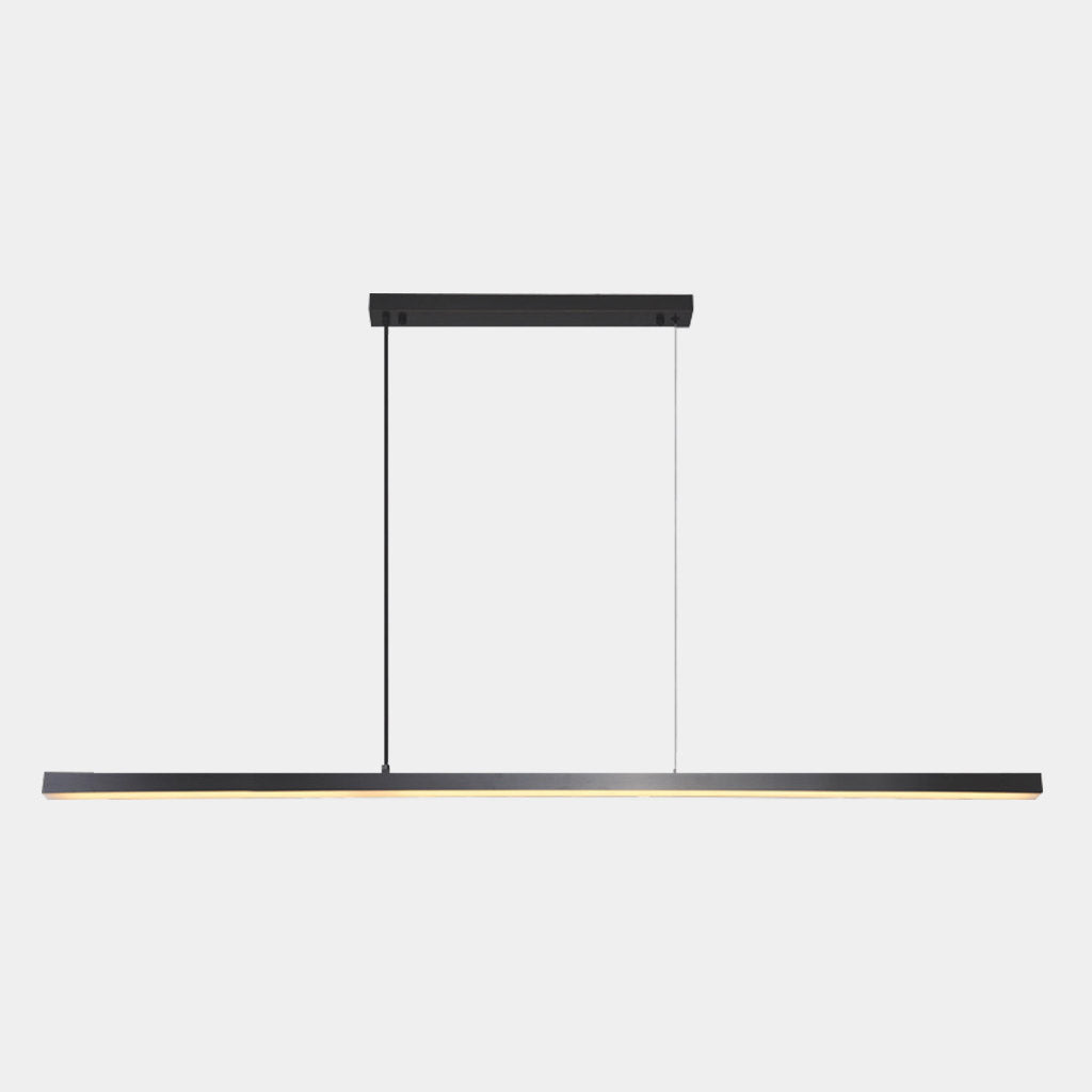 Linear LED Ceiling Fixture Brass Finish Adjustable Height Dimmable Remote Control for Kitchen Island Dining Room Table Modern Hanging Light | Thomler