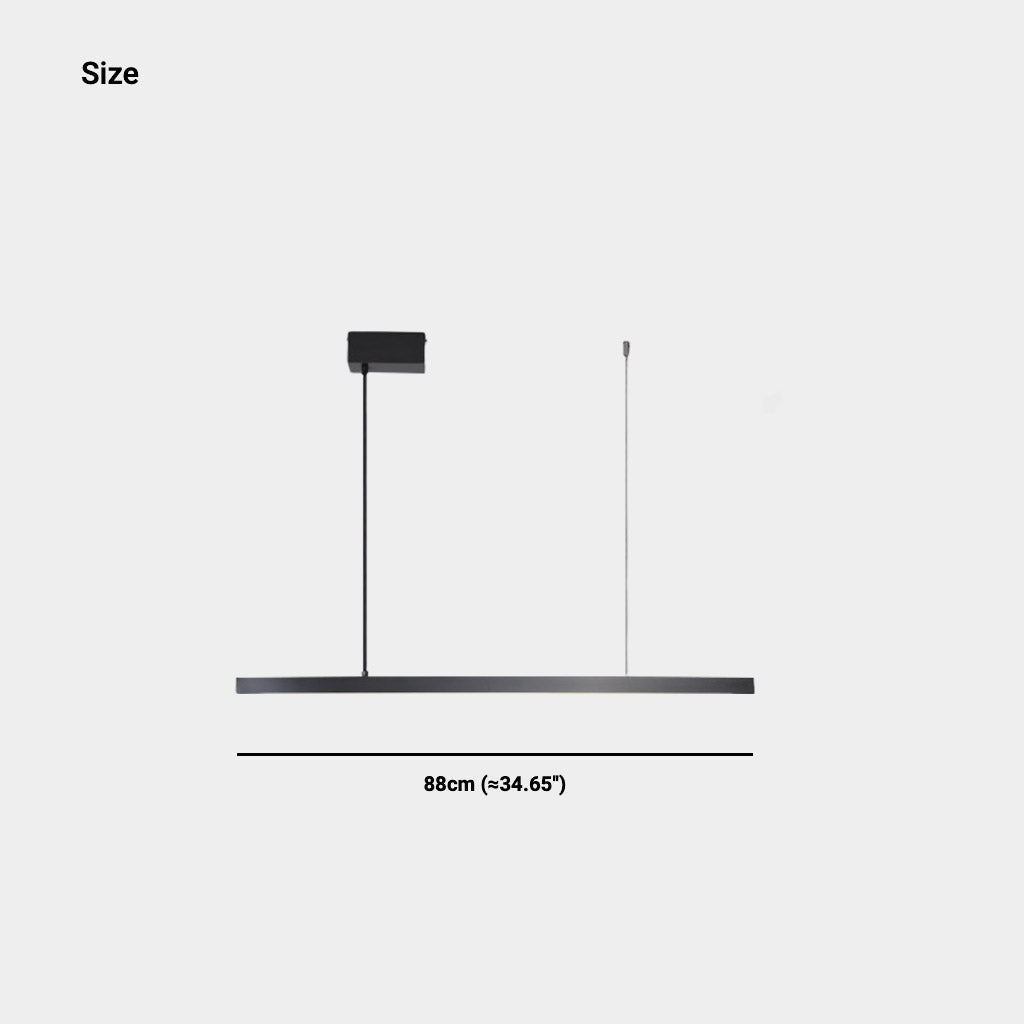 Linear LED Ceiling Fixture Brass Finish Adjustable Height Dimmable Remote Control for Kitchen Island Dining Room Table Modern Hanging Light | Thomler