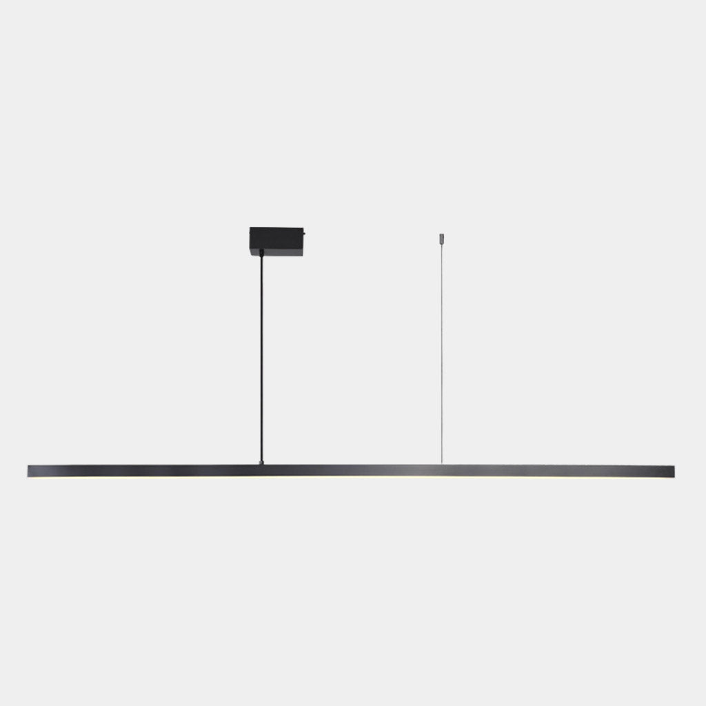 Linear LED Ceiling Fixture Brass Finish Adjustable Height Dimmable Remote Control for Kitchen Island Dining Room Table Modern Hanging Light | Thomler