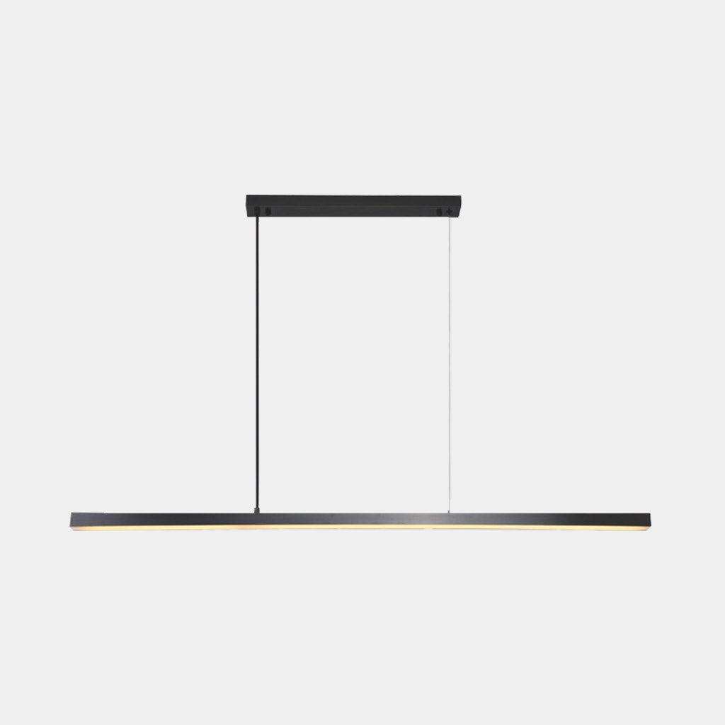 Linear LED Ceiling Fixture Brass Finish Adjustable Height Dimmable Remote Control for Kitchen Island Dining Room Table Modern Hanging Light | Thomler