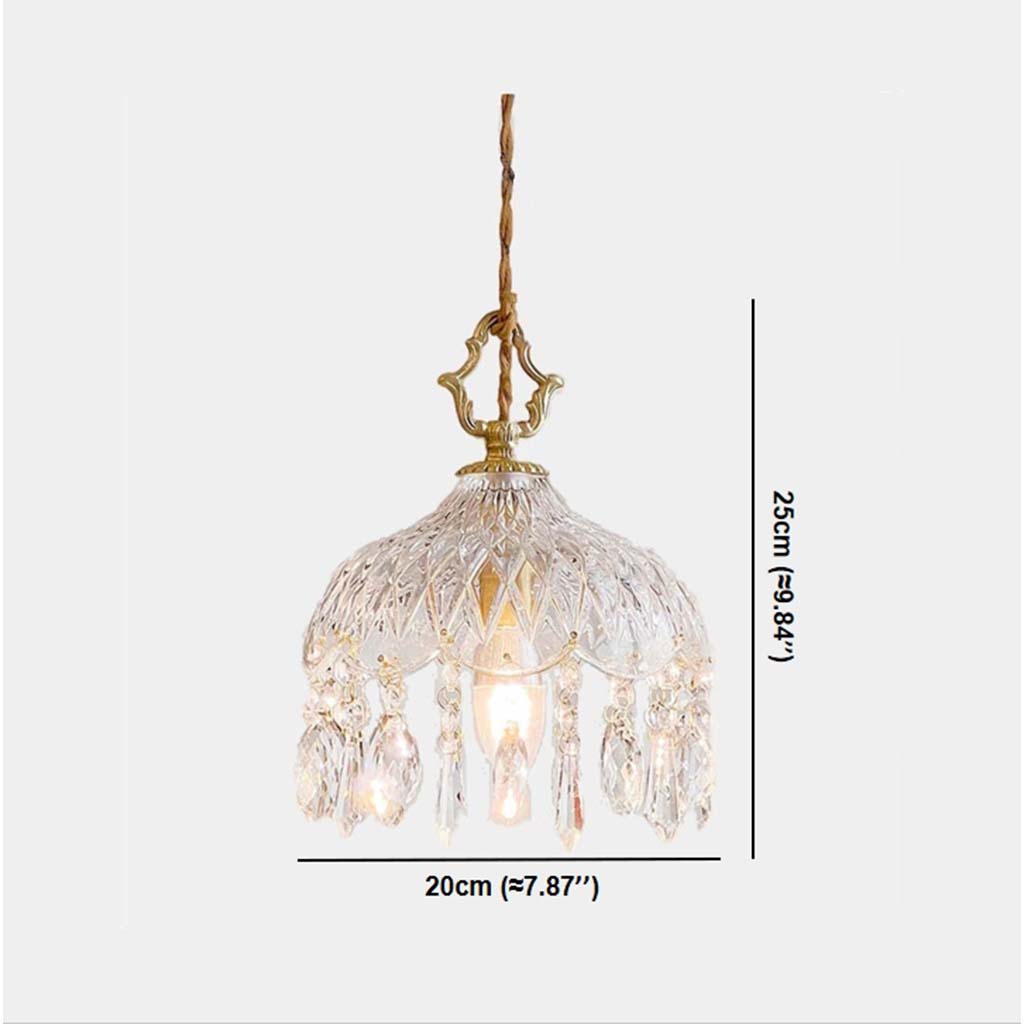Glass Globe Ceiling Fixture with Crystal Accents – Adjustable Color Temperature 2700K-7000K for Kitchen Island, Bedroom, or Entryway – 8 in | Thomler