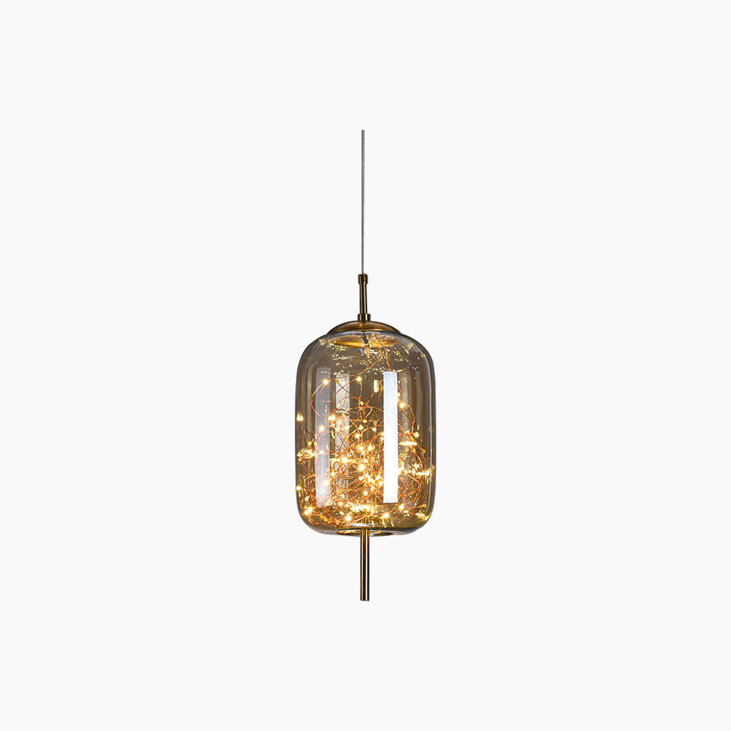 Glass Hanging Light Fixture with Adjustable Temperature Control for Dining Room Kitchen Bedroom | Nordic Style Ceiling Drop Lamp with Star P | Thomler
