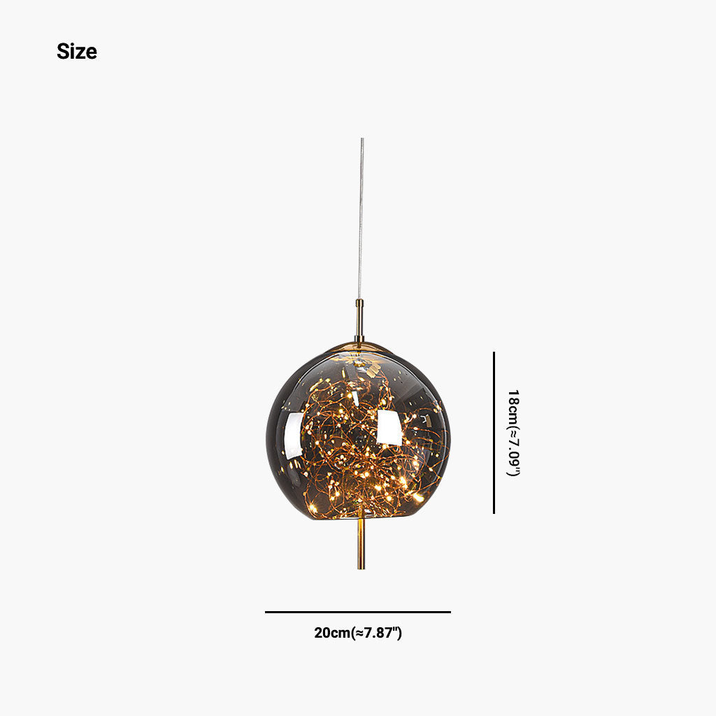 Glass Hanging Light Fixture with Adjustable Temperature Control for Dining Room Kitchen Bedroom | Nordic Style Ceiling Drop Lamp with Star P | Thomler
