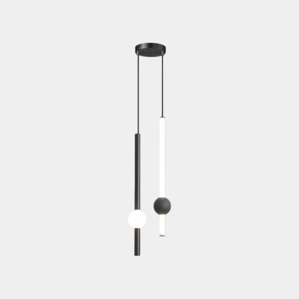 Linear Hanging Ceiling Light LED Iron Glass Tube Fixture Adjustable Height Bedroom Dining Room Kitchen Island Warm Neutral Glow 3.5 in Diame | Thomler