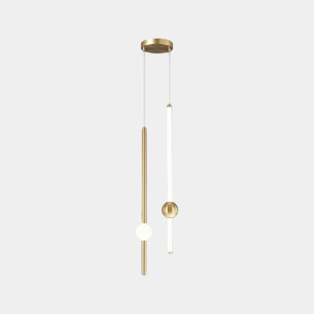 Linear Hanging Ceiling Light LED Iron Glass Tube Fixture Adjustable Height Bedroom Dining Room Kitchen Island Warm Neutral Glow 3.5 in Diame | Thomler
