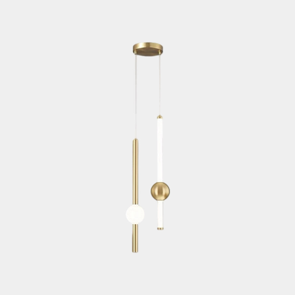 Linear Hanging Ceiling Light LED Iron Glass Tube Fixture Adjustable Height Bedroom Dining Room Kitchen Island Warm Neutral Glow 3.5 in Diame | Thomler