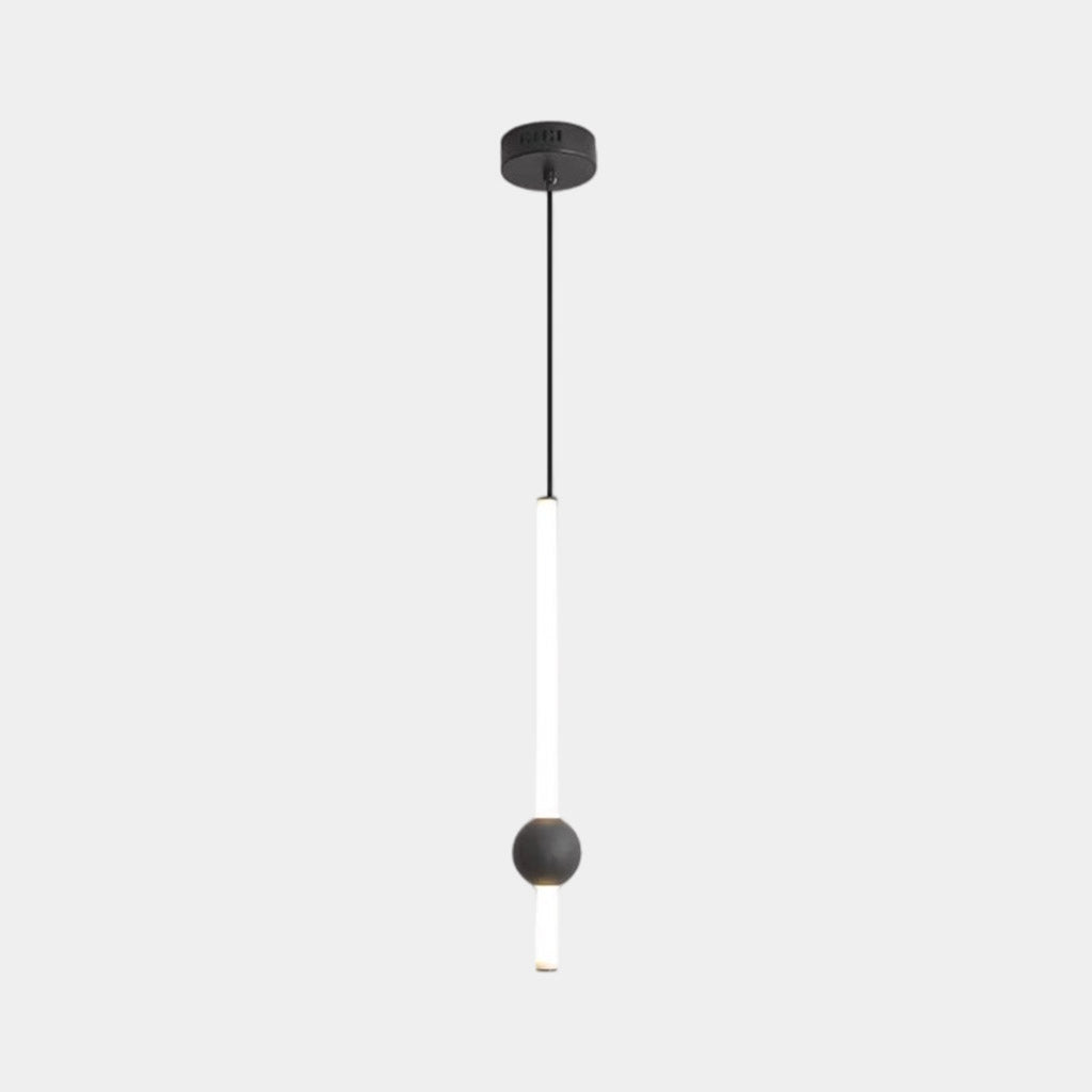 Linear Hanging Ceiling Light LED Iron Glass Tube Fixture Adjustable Height Bedroom Dining Room Kitchen Island Warm Neutral Glow 3.5 in Diame | Thomler