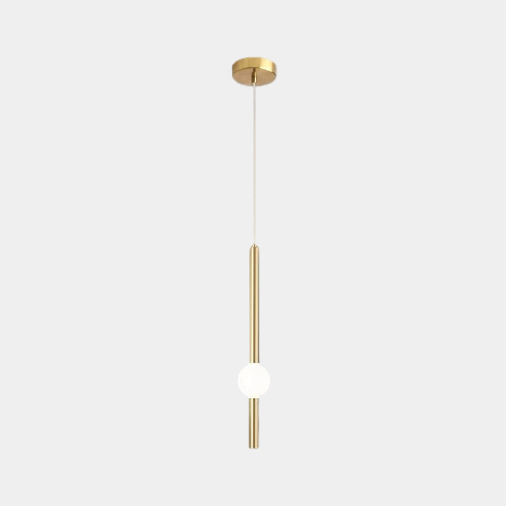 Linear Hanging Ceiling Light LED Iron Glass Tube Fixture Adjustable Height Bedroom Dining Room Kitchen Island Warm Neutral Glow 3.5 in Diame | Thomler
