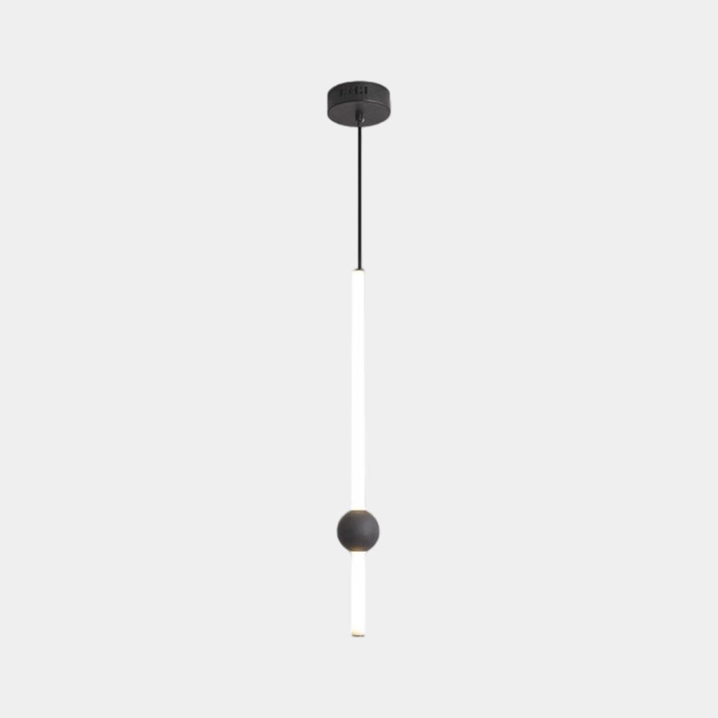 Linear Hanging Ceiling Light LED Iron Glass Tube Fixture Adjustable Height Bedroom Dining Room Kitchen Island Warm Neutral Glow 3.5 in Diame | Thomler