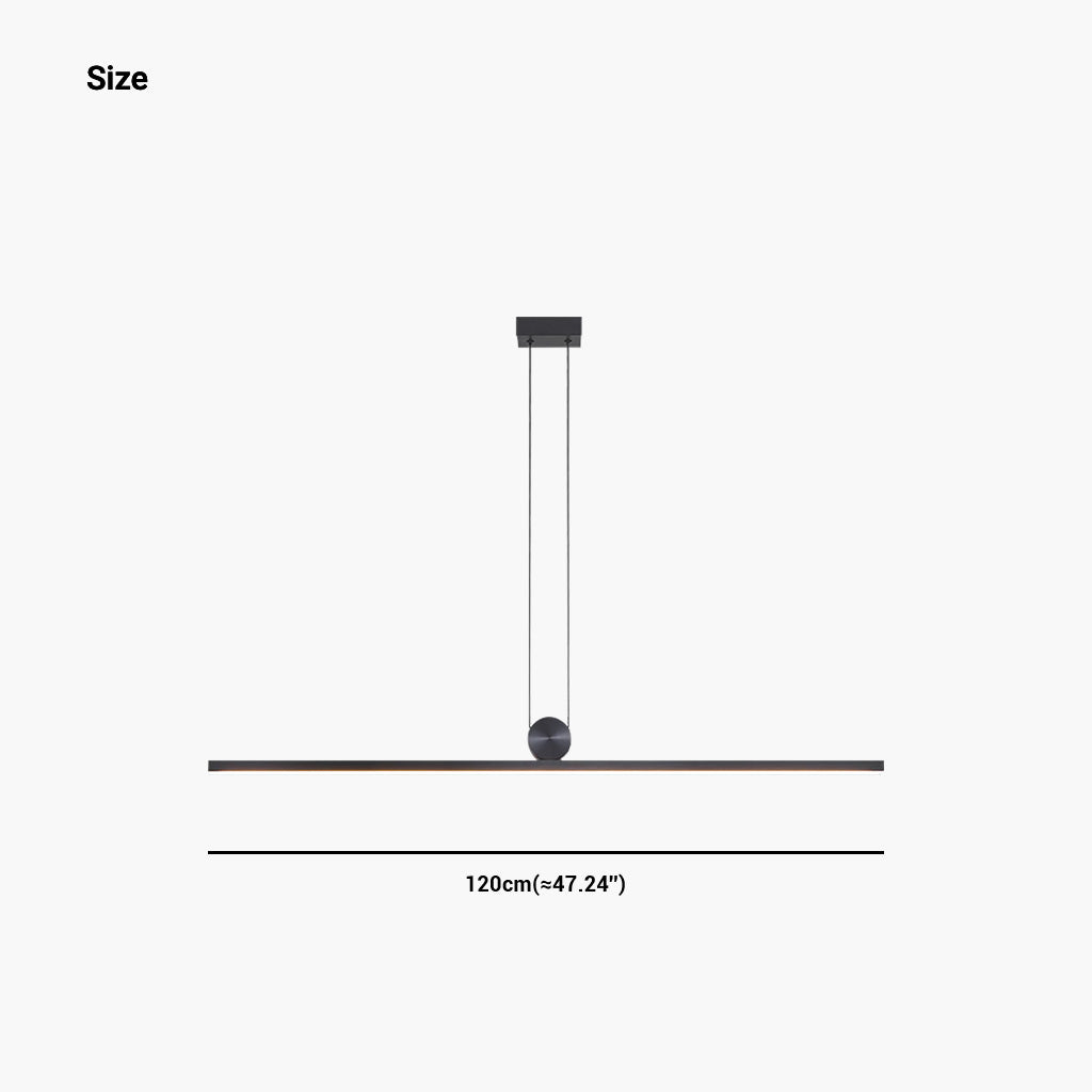 Linear LED Ceiling Light 39-Inch Dimmable Remote Control Aluminum Black Fixture for Dining Kitchen Island Bar Modern Minimalist Hanging Lamp | Thomler