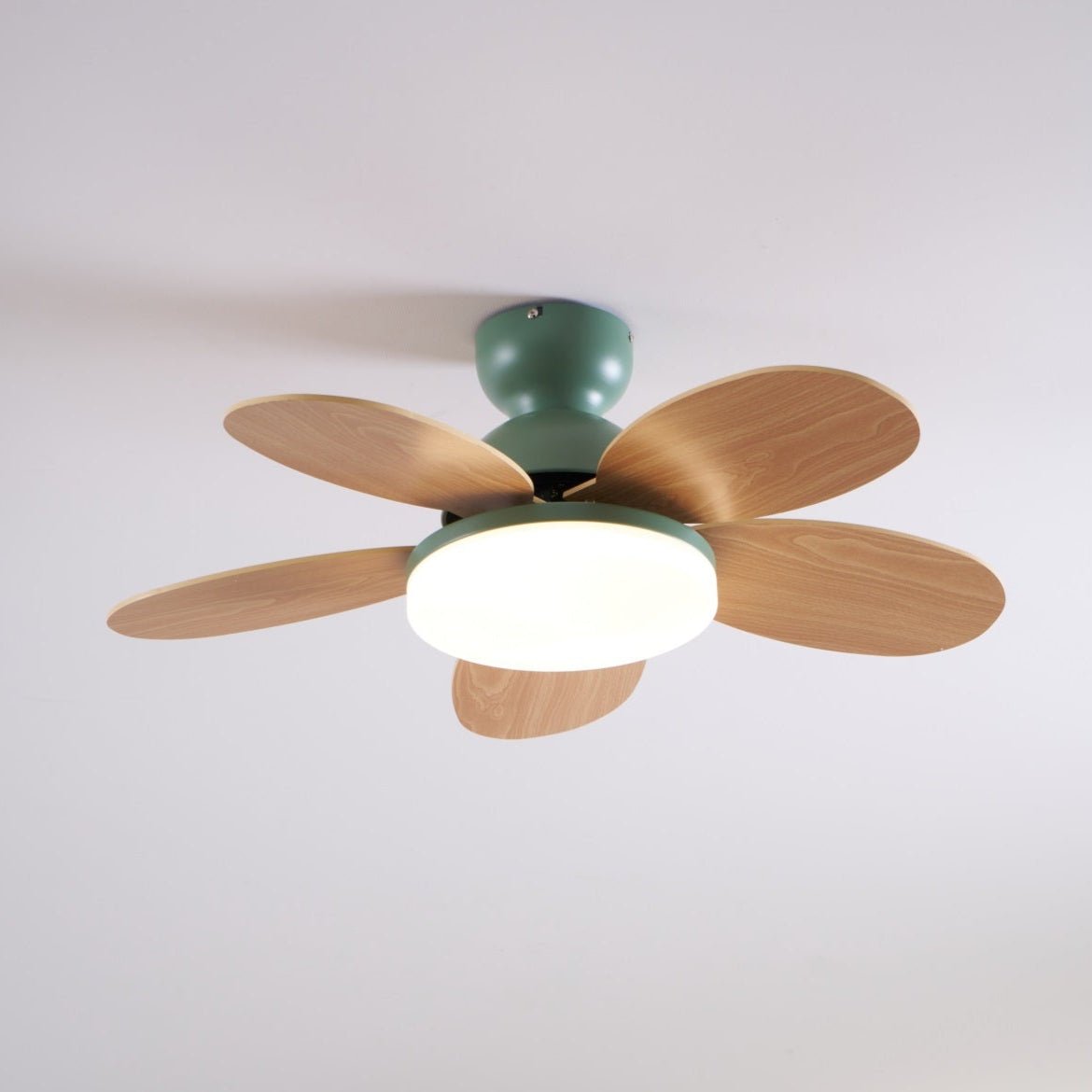 Ventilador de techo para interiores con luz LED, 35 pulgadas, aspas de madera con diseño curvo, 6 velocidades, control remoto, motor de CC para sala de estar, dormitorio, comedor, gris