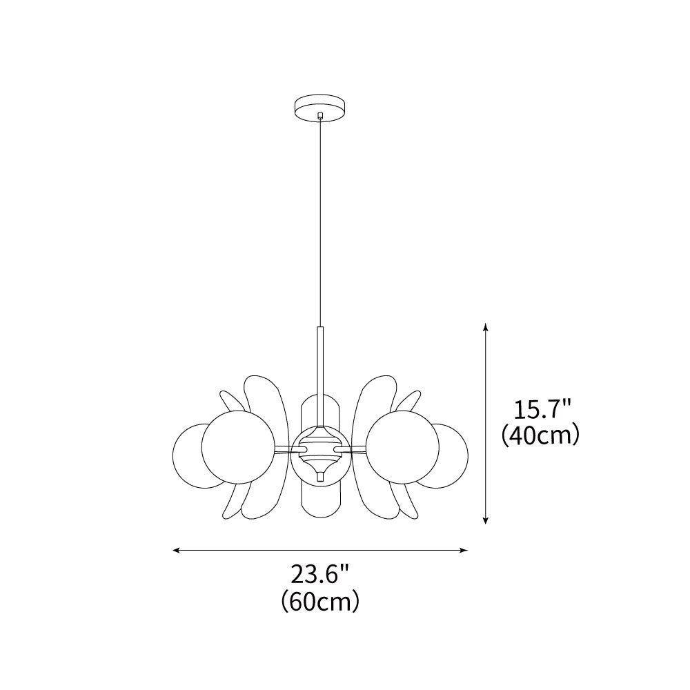 IJzeren glazen plafondlamp voor eetkamer, moderne armatuur met meerdere lichtbronnen, verstelbare hangkroonluchter voor keukeneiland, woonkamer, hal | Thomler
