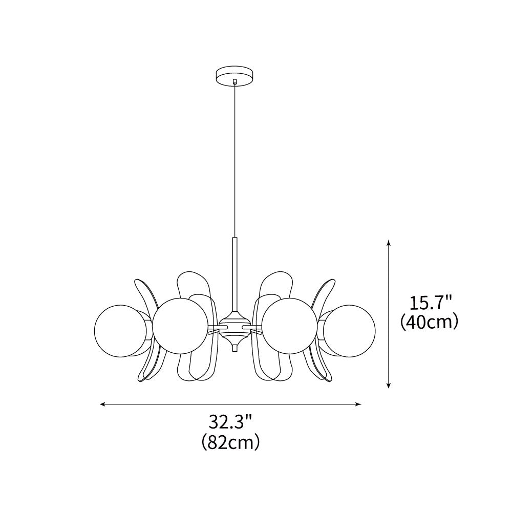 IJzeren glazen plafondlamp voor eetkamer, moderne armatuur met meerdere lichtbronnen, verstelbare hangkroonluchter voor keukeneiland, woonkamer, hal | Thomler