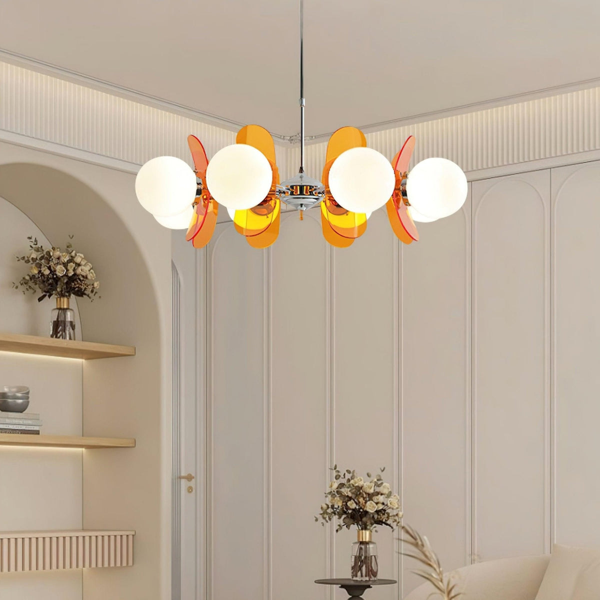 IJzeren glazen plafondlamp voor eetkamer, moderne armatuur met meerdere lichtbronnen, verstelbare hangkroonluchter voor keukeneiland, woonkamer, hal | Thomler