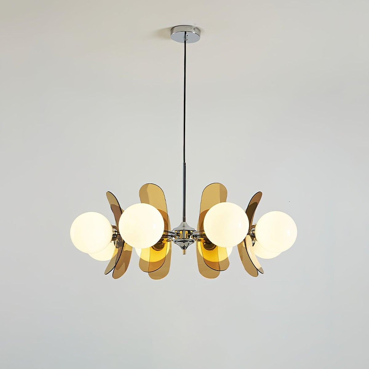 IJzeren glazen plafondlamp voor eetkamer, moderne armatuur met meerdere lichtbronnen, verstelbare hangkroonluchter voor keukeneiland, woonkamer, hal | Thomler