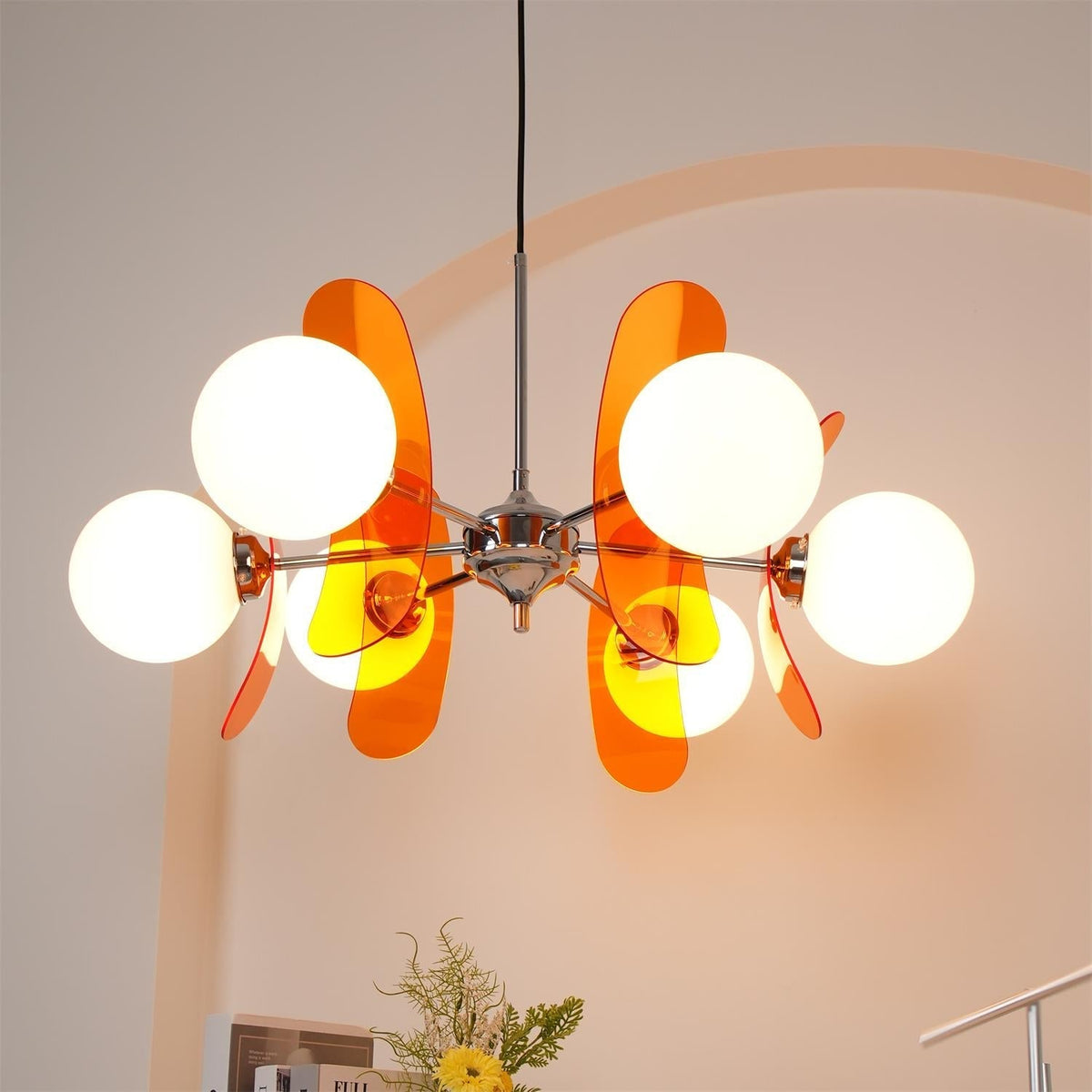 IJzeren glazen plafondlamp voor eetkamer, moderne armatuur met meerdere lichtbronnen, verstelbare hangkroonluchter voor keukeneiland, woonkamer, hal | Thomler