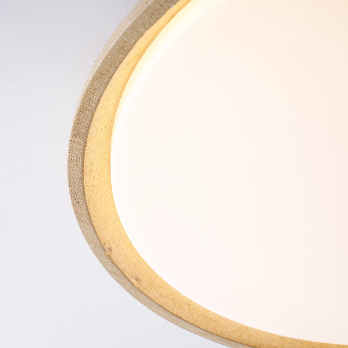 Stone Flush Mount Light Fixture 12 Inch Natural Travertine LED Overhead for Bedroom Hallway Bathroom Minimalist Round Warm Glow Wall or Ceil | Thomler
