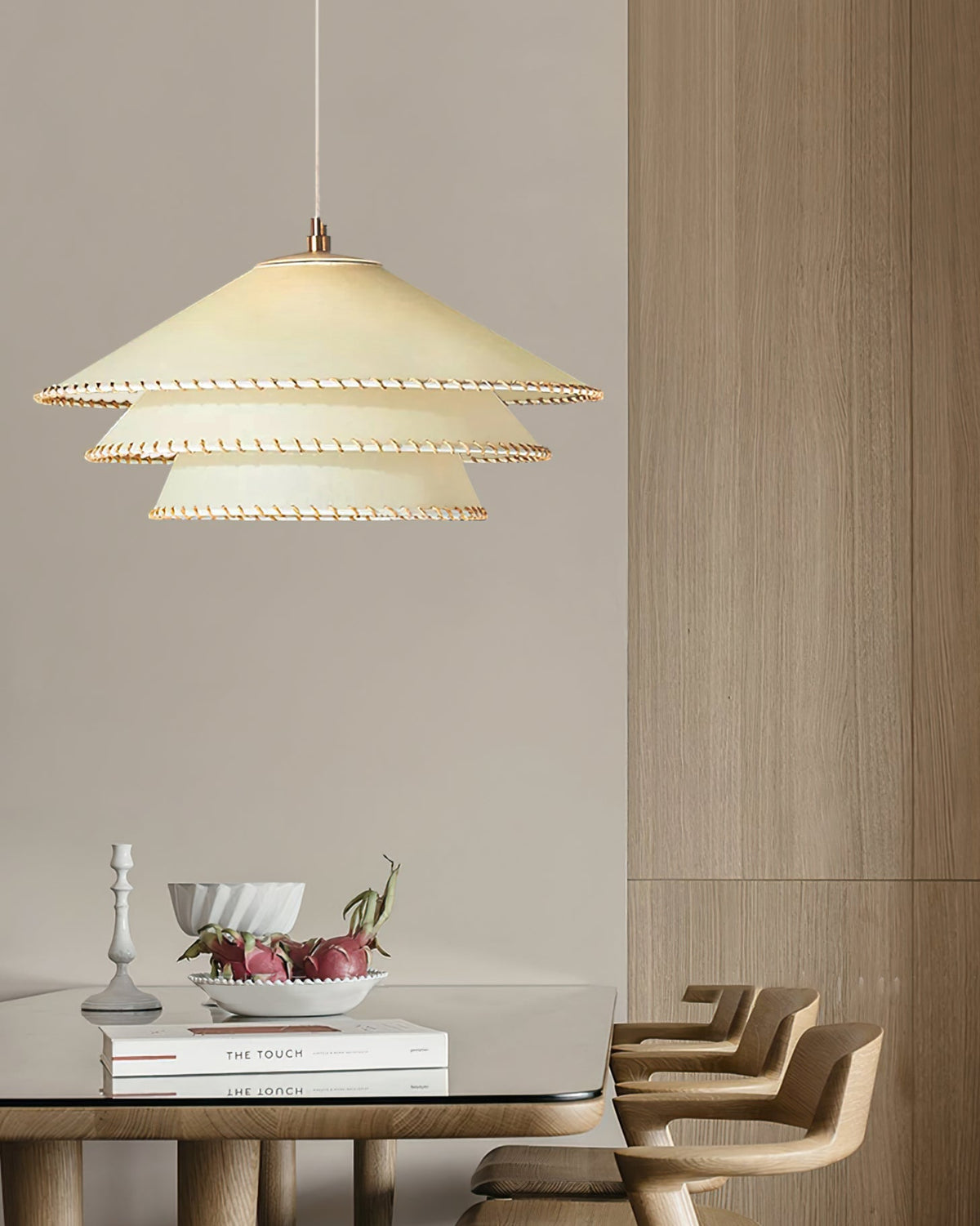 Oversized Fabric Drum Shade Ceiling Light for Kitchen Island & Dining Table – Adjustable Height Indoor Fixture with E26 Socket, Warm Ambient | Thomler