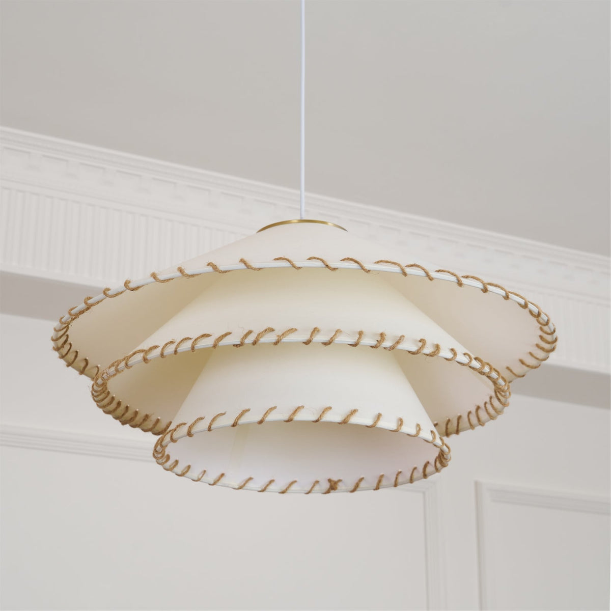 Oversized Fabric Drum Shade Ceiling Light for Kitchen Island & Dining Table – Adjustable Height Indoor Fixture with E26 Socket, Warm Ambient | Thomler