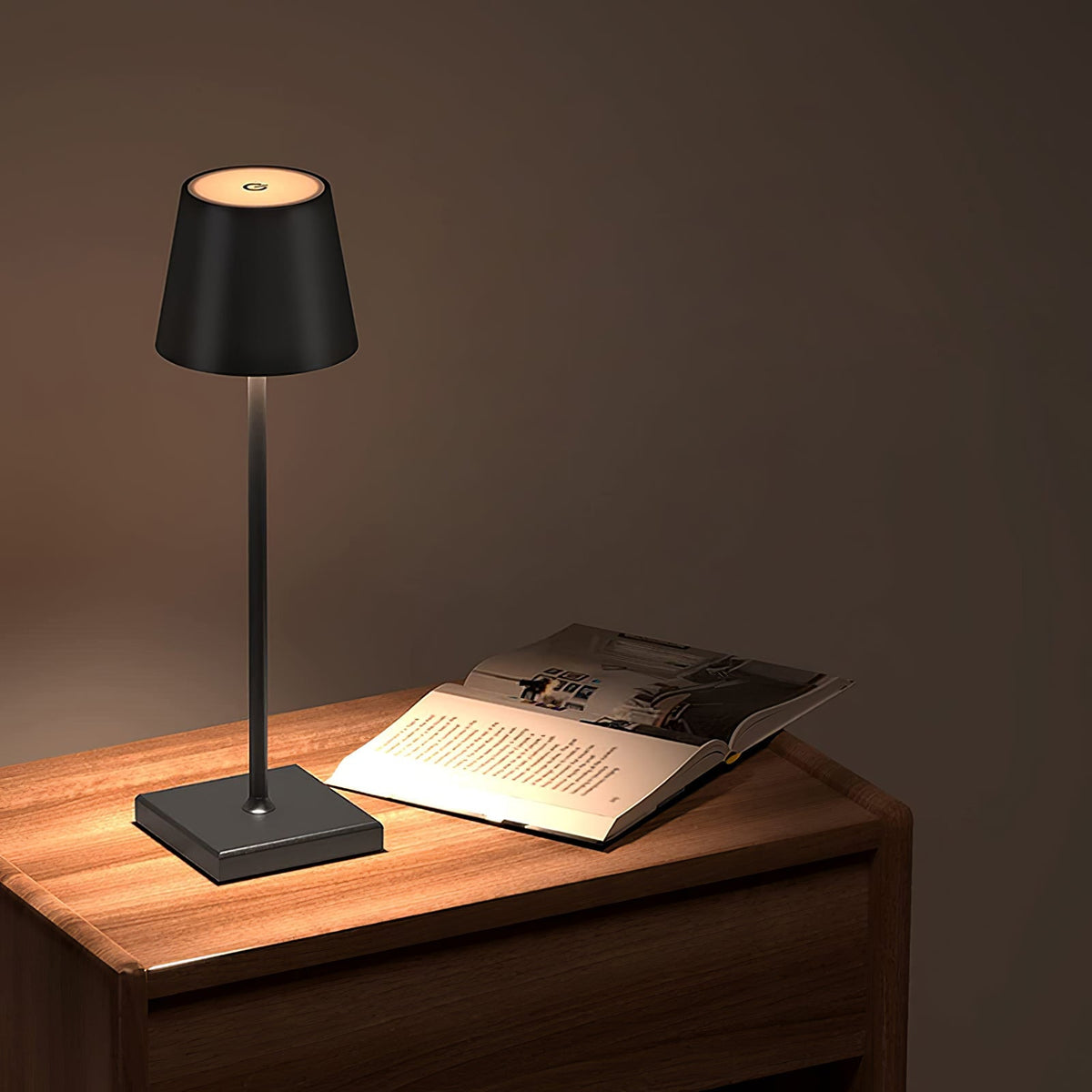 Rechargeable LED Desk Lamp with Touch Dimmer – Cordless Metal Accent Light for Bedroom, Patio, Office – 15 Inch Portable USB Lamp for Indoor | Thomler