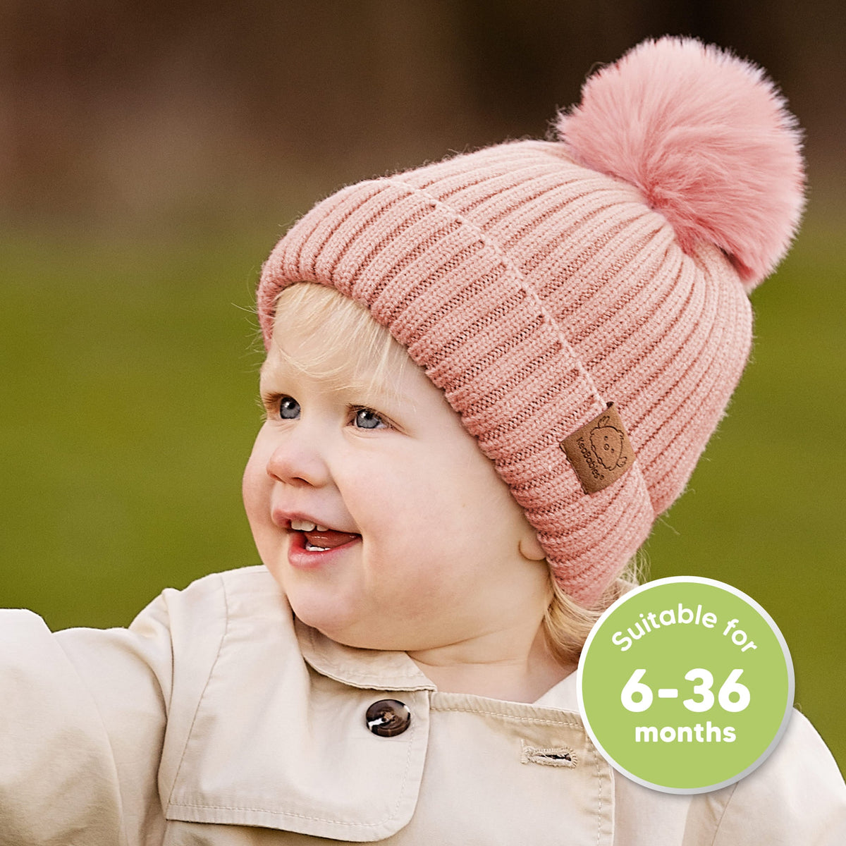 2-Pack Baby Pom Knitted Beanie